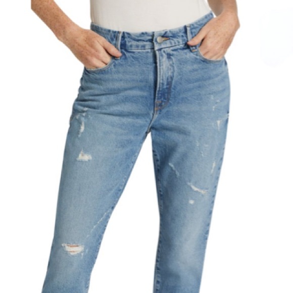 Good American Good Classic High Rise Distressed Jeans, Indigo - Size 27 - Picture 1 of 12
